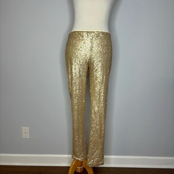 Vanilla Bay- Gold Sequin Pull On Pants